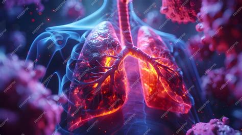 Premium Photo | 3D render of a lung cancer biopsy in a male respiratory ...