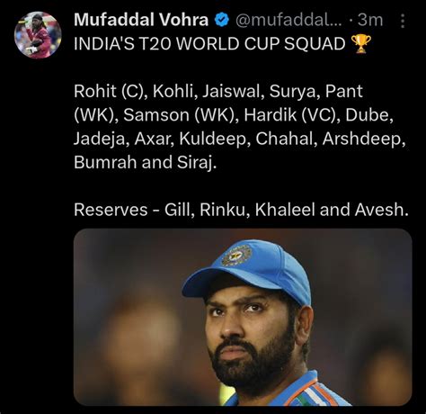 India squad announced.. It's official. your thoughts?? : r/CricketBuddies