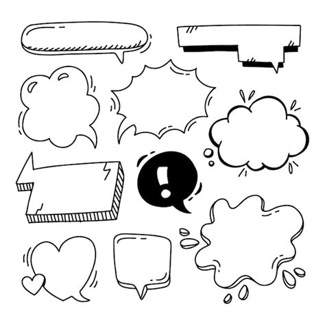 Free Vector Hand Drawn Speech Bubble Doodle Illustration