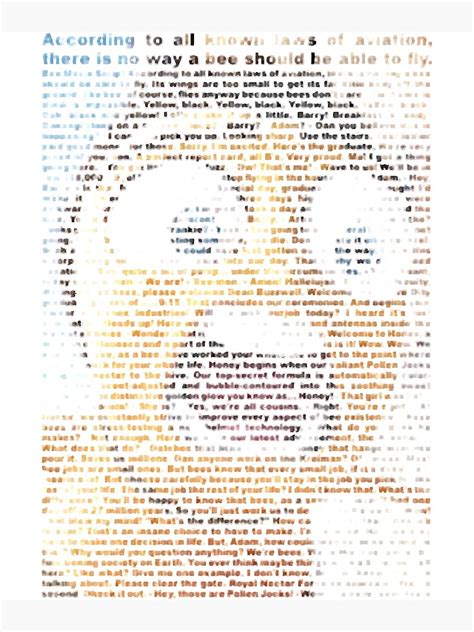 "Bee movie script,movie" Poster for Sale by KuttyArts | Redbubble