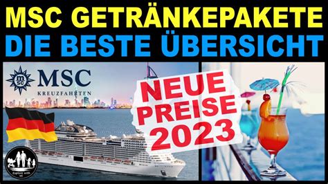 MSC Getränkepakete 2023 Beste Übersicht Vergleich von Preisen