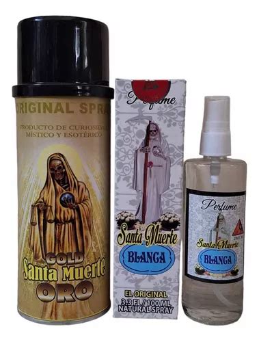 Kit Santa Muerte Dorada Loción Spray Riqueza Abundancia Meses sin