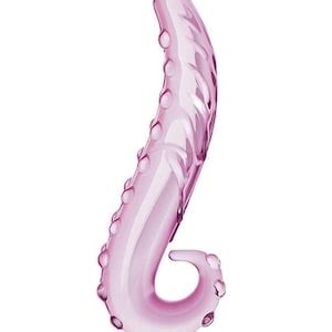 Waterproof G Spot Curved Textured Glass Dildo Temperature Play Oral Tongue Nubs Sex Toy For