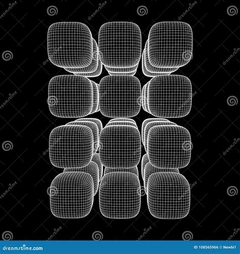 Wireframe Mesh Cube Stock Vector Illustration Of Model 108565966