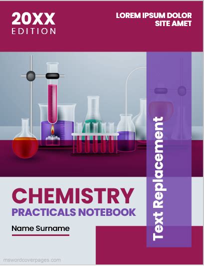 Chemistry practical notebook cover page | MS Word Cover Page Templates