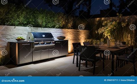 Outdoor Kitchen with a Stainless Gas Grill. Generative AI Stock ...