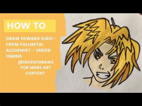 HOW TO DRAW EDWARD ELRIC Fullmetal Alchemist Under 10mins YouTube