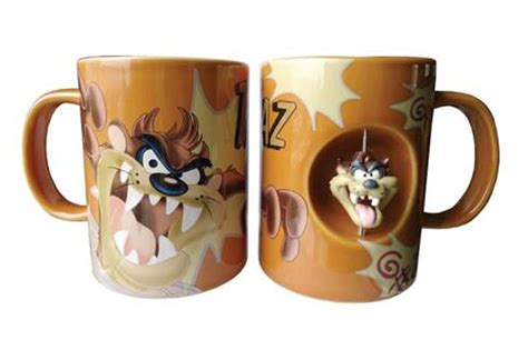 Looney Tunes TASMANIAN DEVIL Taz SPINNING HEAD Coffee MUG CUP 12 Oz