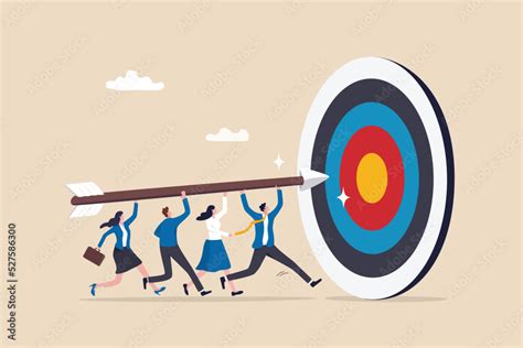 Aiming At Target Reaching Goal Or Achievement Team Collaboration Or