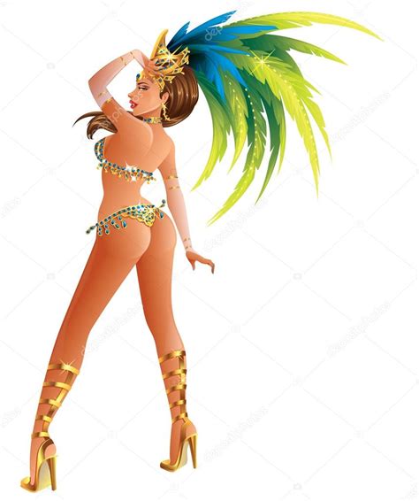 A beautiful carnival girl wearing a festival costume is dancing Stock ...