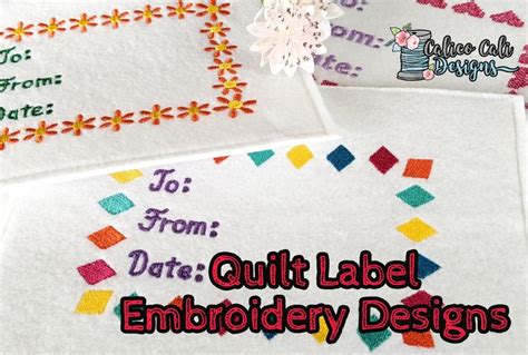 Machine Embroidery Designs Quilt Labels | Hand Embroidery