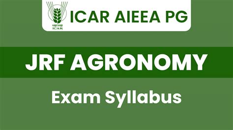 Icar Jrf Agronomy Syllabus 2024 Agri Books