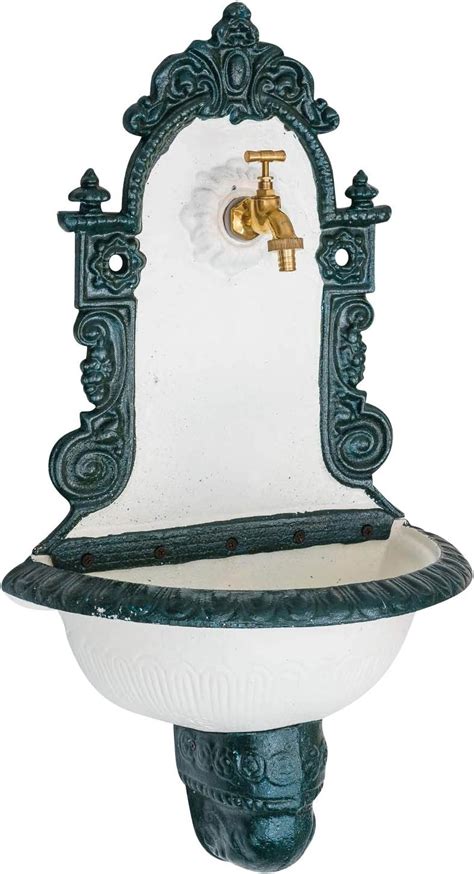 Amazon De Aubaho Waschbecken Wandbrunnen Garten Eisen Antik Stil