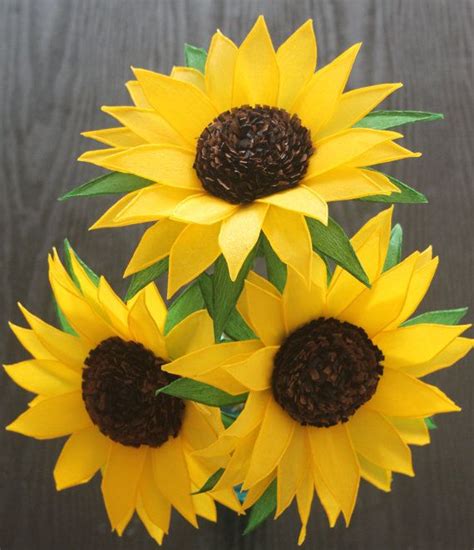 3 Large Paper Flowers Sunflowers Paper Sunflowers Paper Flowers Paper Flowers Diy