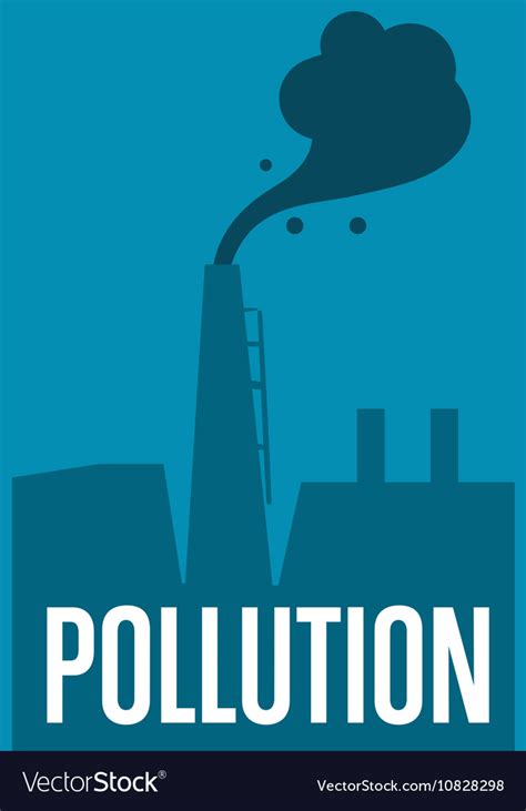 Air Pollution Banner Factory With Smoke Stack Vector Image