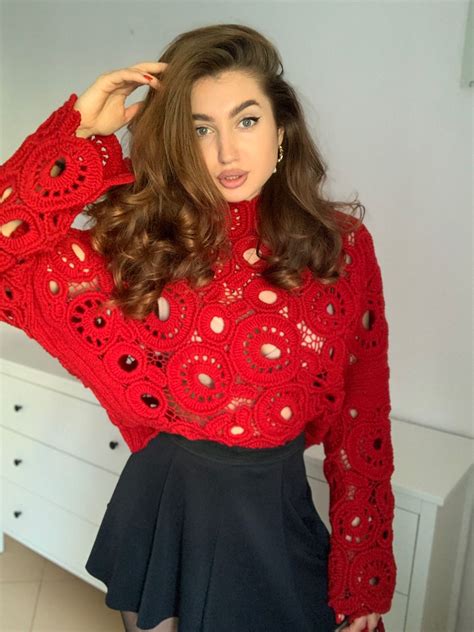 Вязаный свитер,красный свитер,кружевной свитер,ажурная кофта в интернет ...