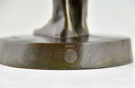 Henry Arnold Art Deco Sculpture Of Nude Girl With Dove Bronze For Sale At Pamono