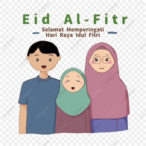 Kartun Keluarga Selamat Hari Raya Idul Fitri Kartun Keluarga Animasi