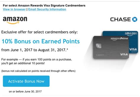 Amazon Rewards Visa Signature Card 10% Bonus: Earn 10% Bonus on Cash Back