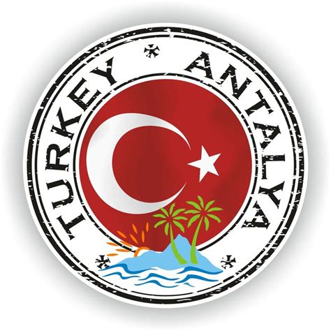 Turkey Antalya Seal Sticker Round Flag For Laptop Book Fridge Guitar