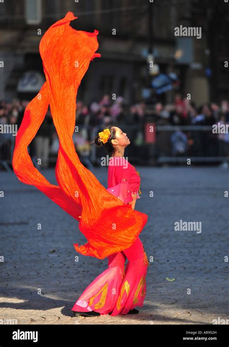 Ribbon Dancer 02 Chinese New Year Stock Photo Alamy