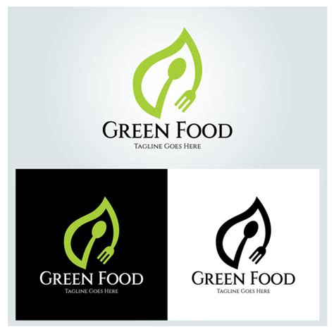 Green food logo design vector free download