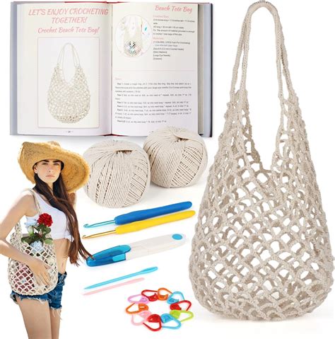 Coopay Crochet Kit For Crochet Beach Bag Diy Kits For Adults Beginners