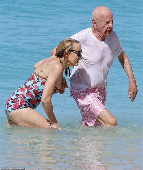 Jerry Hall And Husband Rupert Murdoch Sweetly Hold Hands In Barbados