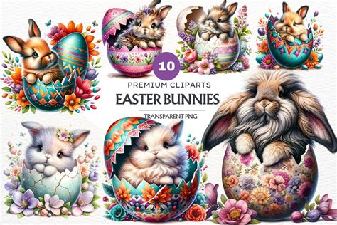 10 Easter bunny in a egg Clipart Set by Thats-Design on DeviantArt