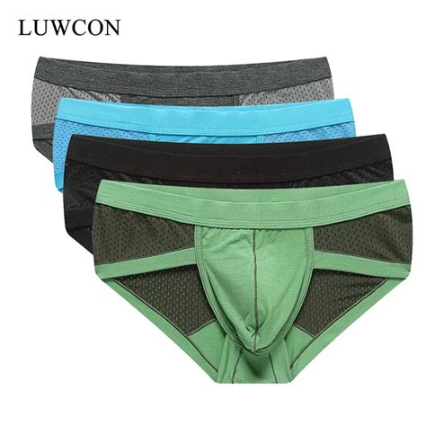 LUWCON 4Pcs Lot Modal Men Briefs Mesh Men S Underwear Briefs