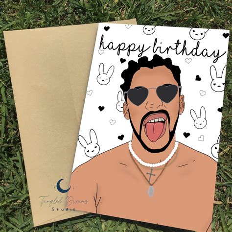 Bad Bunny Birthday Card Printable