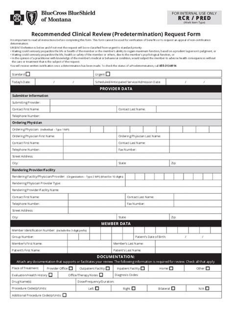 Fillable Online Predetermination Request Form Instructions Fax Email