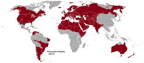 White Caucasian Race Map