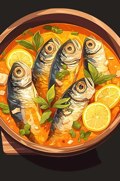 Maldive Fish Curry And Coconut Milk Dish Premium Ai Generated Vector