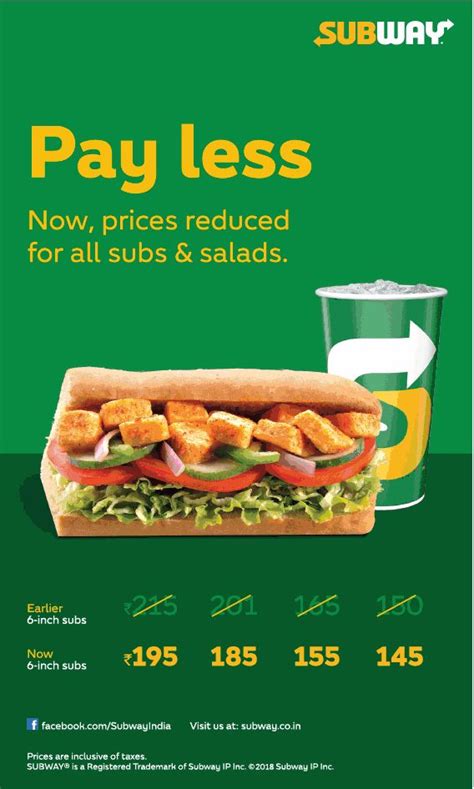 Subway Pay Less Now: Prices Reduced for All Subs and Salads