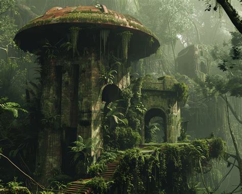 Download Ai Generated Rainforest Ruins Royalty Free Stock