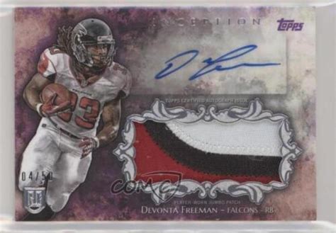 Topps Inception Purple Devonta Freeman Rpa Rookie Jumbo Patch