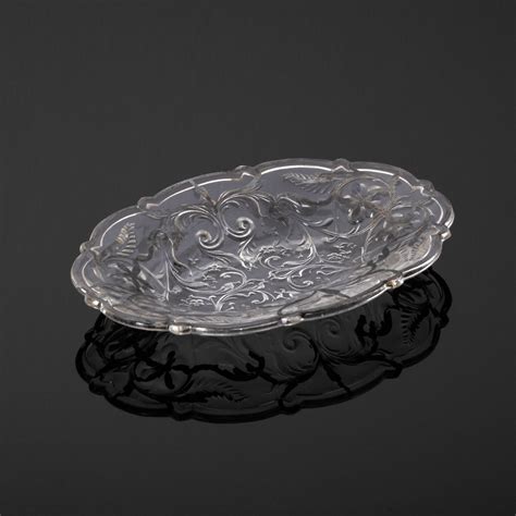 Розетка (блюдце) с рельефным флористическим декором, стекло, инталия ...