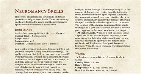 Necromancer Spells : r/dndnext