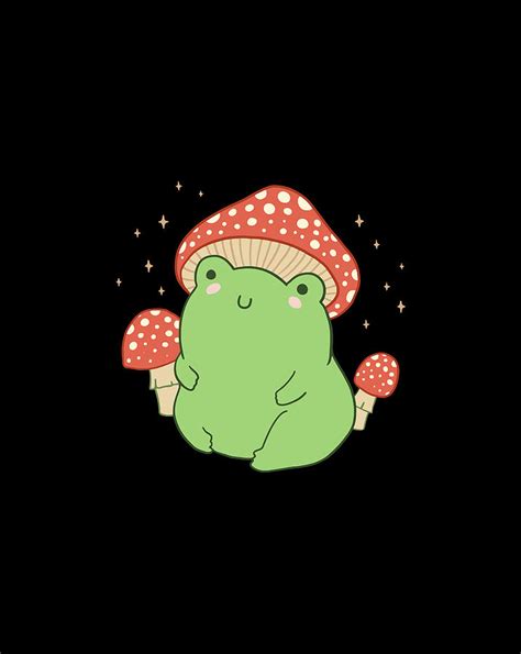 Cute Frog Mushroom Hat Cottagecore Aesthetic Drawing By Hai Trieu Koh Sue Mei