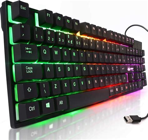 Teclado Gamer Luminoso Abnt Usb Semi Mec Nico Leds Rgb T Amazon