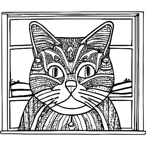 Cute Cat In The Window Graphic · Creative Fabrica