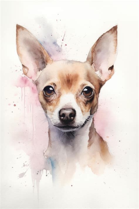 Premium AI Image | A watercolor painting of a chihuahua with the name