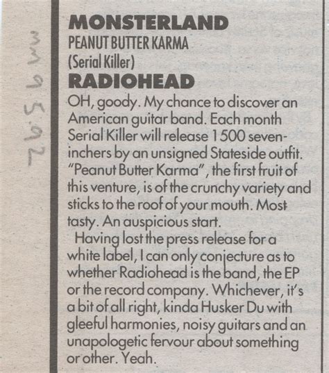 Radiohead Press Clipping - Melody Maker May 1992 : Radiohead, Melody ...