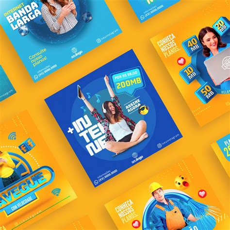 Pack Canva Editável Provedor de Internet Elo7