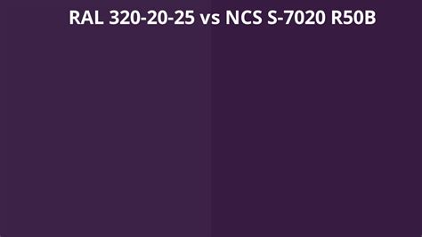 Ral 320 20 25 Vs Ncs S 7020 R50b Ral Colour Chart Uk