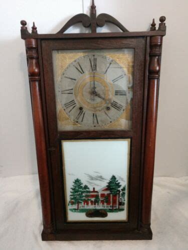 Antique Weight Driven Pendulum Wind Up Wall Mantle Clock Ebay