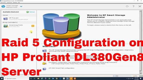 Raid Configuration On Hp Proliant Dl Gen Server Youtube