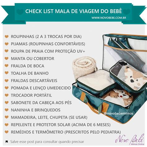 O Que Levar na Mala de Viagem do Bebê Check List