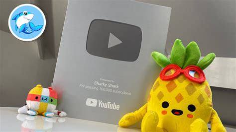 100,000 silver play button! | Sharky Shark - YouTube